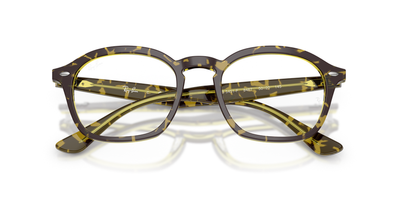 Ray-Ban RX5451F in Havana & Green / Clear (8487) - Alternate View