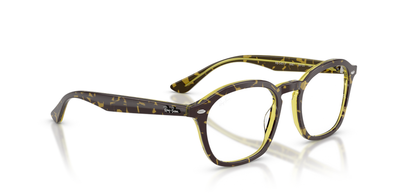 Ray-Ban RX5451F in Havana & Green / Clear (8487) - Alternate View