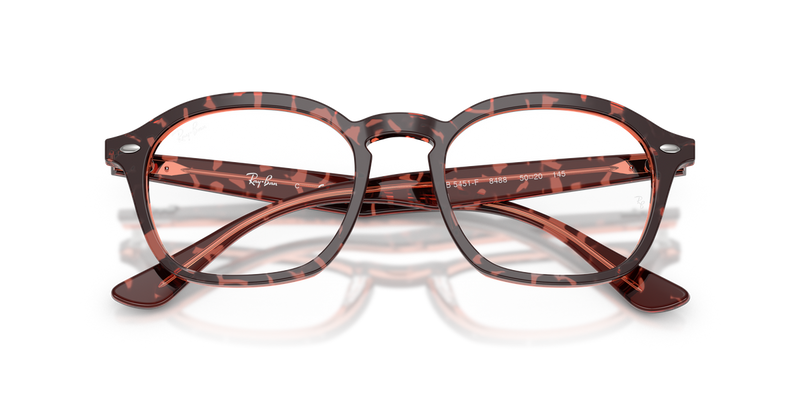 Ray-Ban RX5451F in Havana & Red / Clear (8488) - Alternate View