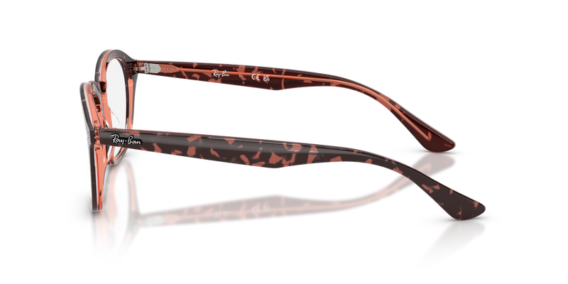 Ray-Ban RX5451F in Havana & Red / Clear (8488) - Alternate View