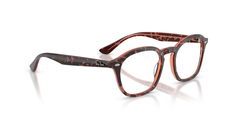 Ray-Ban RX5451F in Havana & Red / Clear (8488) - Alternate View