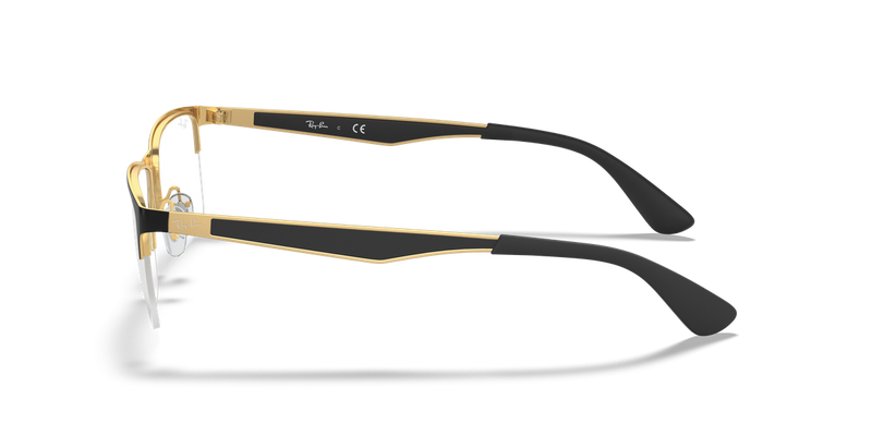 Ray-Ban RX6335 in Black On Gold - Alternate View