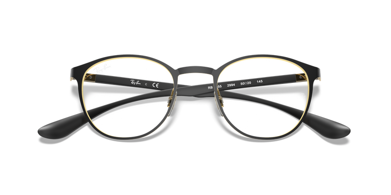 Ray-Ban RX6355 in Black On Gold - Alternate View