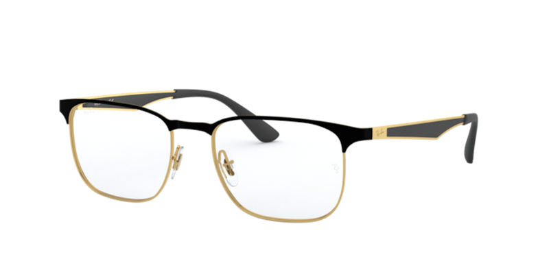 Ray-Ban RX6363 in Black On Gold - Front View