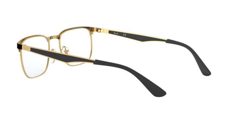 Ray-Ban RX6363 in Black On Gold - Side View