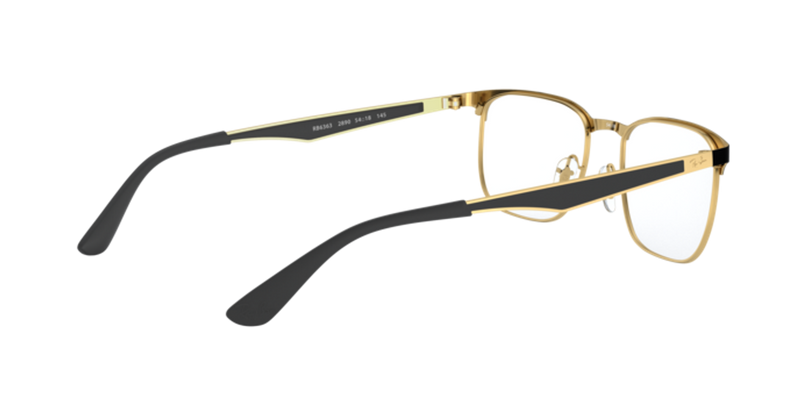 Ray-Ban RX6363 in Black On Gold - Temple Detail