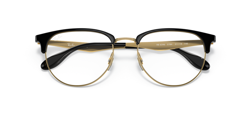 Ray-Ban RX6396 in Black On Gold / Clear (5784) - Alternate View