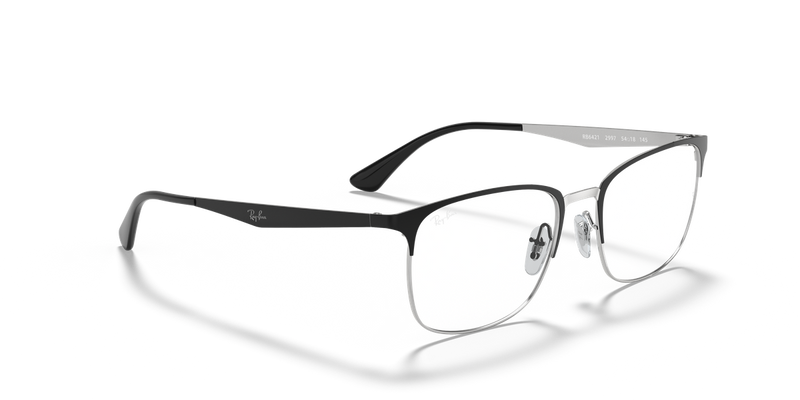 Ray-Ban RX6421 in Black On Silver - Alternate View