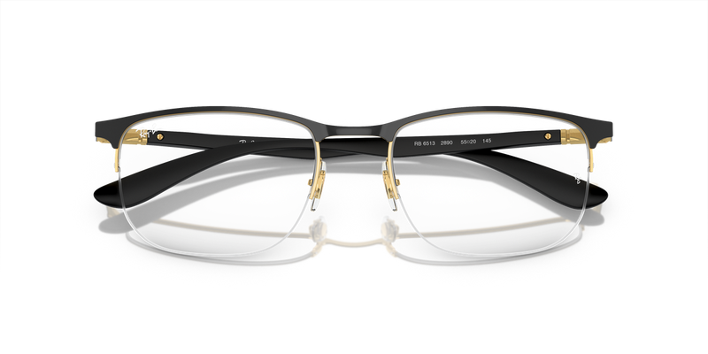 Ray-Ban RX6513 in Black On Gold - Alternate View