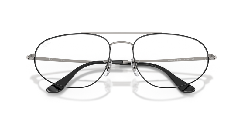 Ray-Ban RX6645 in Black On Gunmetal / Clear (3179) - Alternate View