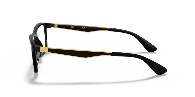 Ray-Ban RX7056 in Black / Clear (5644) - Alternate View