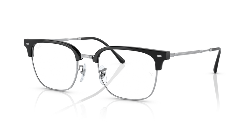 Ray-Ban NEW CLUBMASTER in Black On Silver / Clear (2000) - Alternate View
