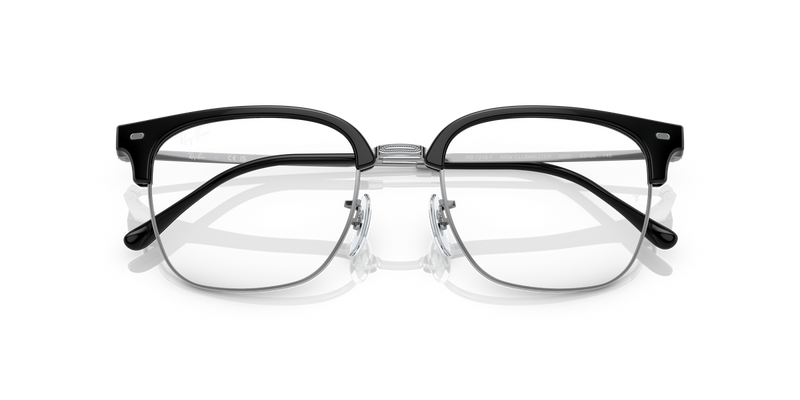 Ray-Ban NEW CLUBMASTER in Black On Silver / Clear (2000) - Alternate View