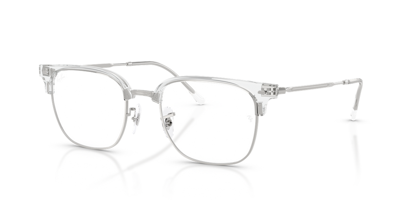 Ray-Ban NEW CLUBMASTER in Transparent On Silver / Clear (2001) - Front View