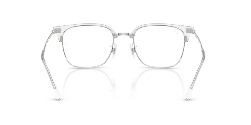 Ray-Ban NEW CLUBMASTER in Transparent On Silver / Clear (2001) - Temple Detail