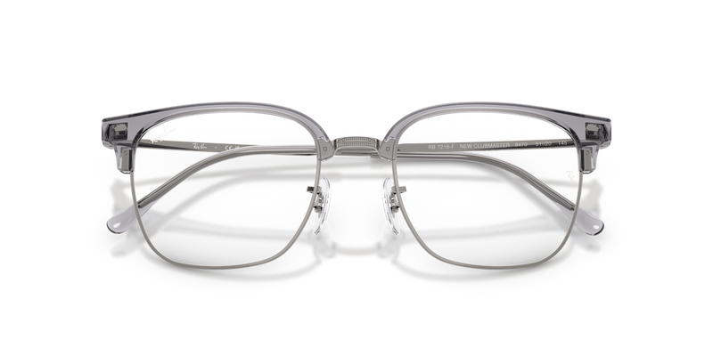 Ray-Ban NEW CLUBMASTER in Grey On Gunmetal / Clear (8470) - Alternate View