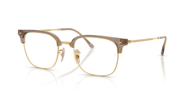 Ray-Ban NEW CLUBMASTER in Beige On Gold / Clear (8471) - Alternate View