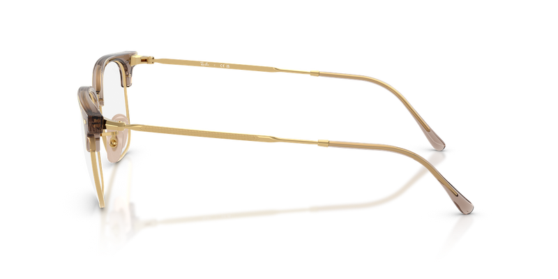 Ray-Ban NEW CLUBMASTER in Beige On Gold / Clear (8471) - Alternate View