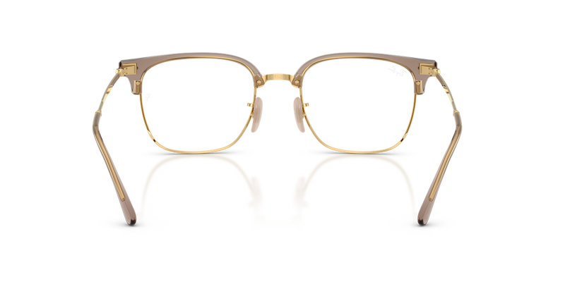 Ray-Ban NEW CLUBMASTER in Beige On Gold / Clear (8471) - Alternate View