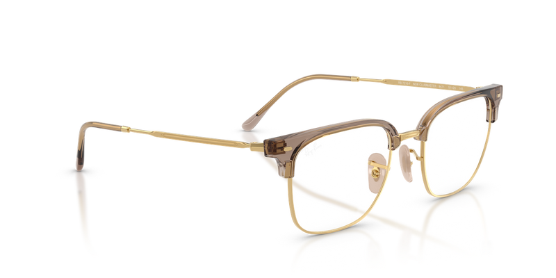 Ray-Ban NEW CLUBMASTER in Beige On Gold / Clear (8471) - Alternate View