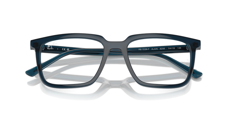 Ray-Ban ALAIN in Opal Dark Blue / Clear (8256) - Alternate View