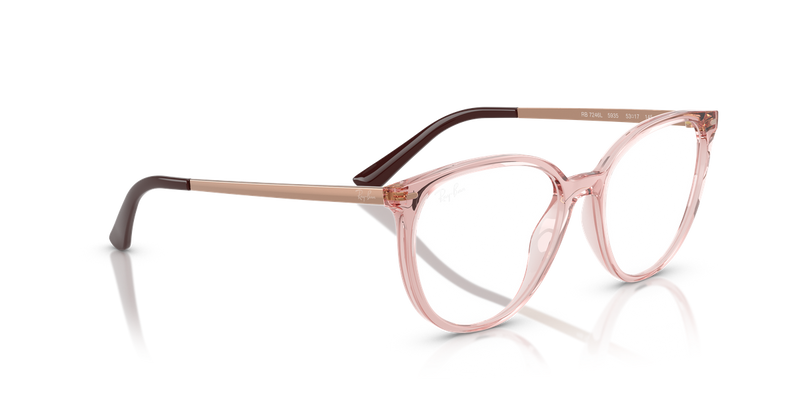 Ray-Ban RX7246L in Shiny Translucent Pink - Alternate View