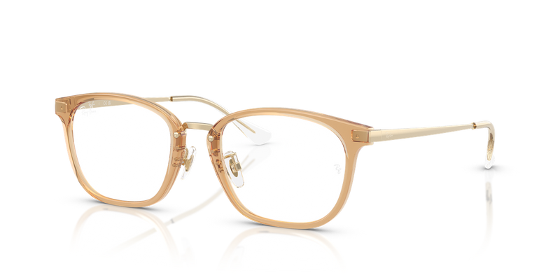 Ray-Ban RX7247D in Transparent Brown On Pale Gold - Alternate View
