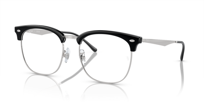 Ray-Ban RX7318D in Black On Silver / Clear (2000) - Front View
