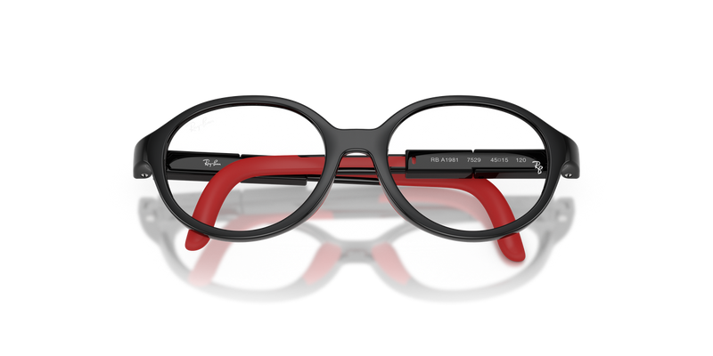 Ray-Ban Youth 0RYA1981 in Black & Red - Side View