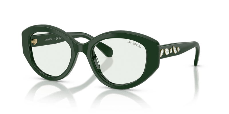 Swarovski SK6005 in Dark Green / Photo Green (1026M1) - Temple Detail