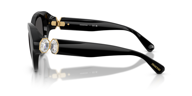 Swarovski SK6037 in Black / Dark Grey (100187) - Back View