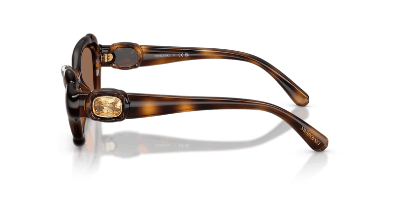Swarovski SK6050 in Havana / Dark Brown (100273) - Temple Detail
