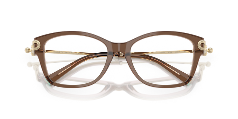 Tiffany TF2266 in Brown Transparent On Pink - Side View