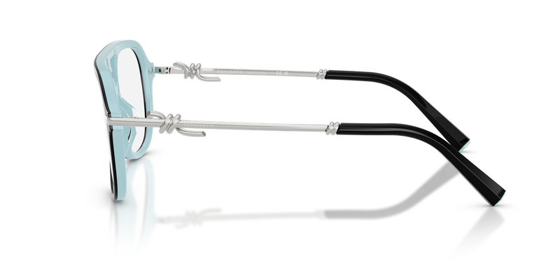 Tiffany TF2283 in Black On Tiffany Blue / Demo Lens (8055) - Back View