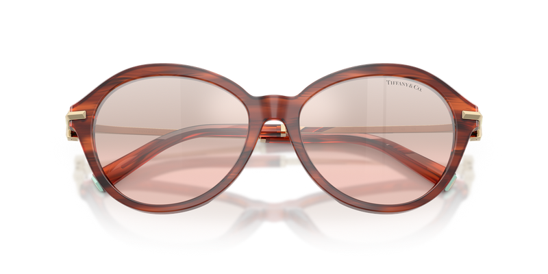 Tiffany TF4259 in Ruby Striped Havana / Light Pink Mirror Gradient Silver (84407E) - Alternate View