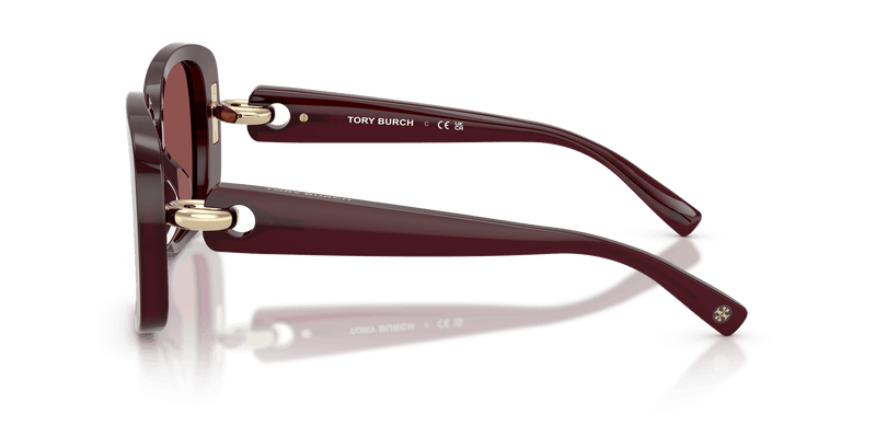 Tory Burch TY7223U in Opal Burgundy / Wine (196075) - Temple Detail
