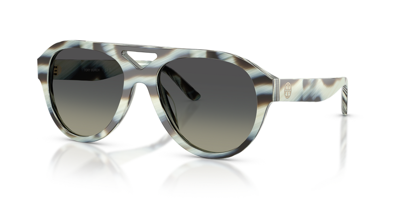 Tory Burch TY7233U in Blue Ivory Horn / Light Grey Gradient Dark Grey (194211) - Alternate View