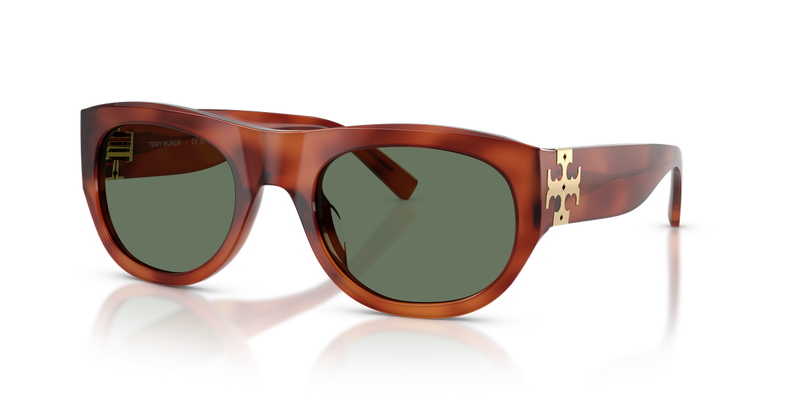 Tory Burch TY7238U in Soft Amber Tortoise - Front View