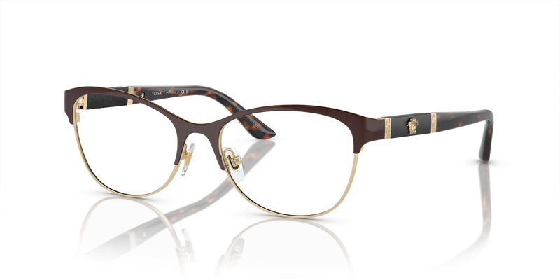 Versace VE1233Q in Brown/Pale Gold / Demo Lens (1344) - Front View