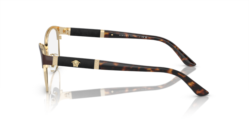 Versace VE1233Q in Brown/Pale Gold / Demo Lens (1344) - Back View
