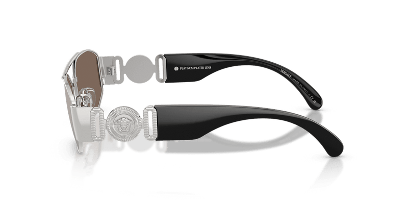 Versace VE2287 in Silver / Clear Mirror Real Platinum (1000AP) - Front View