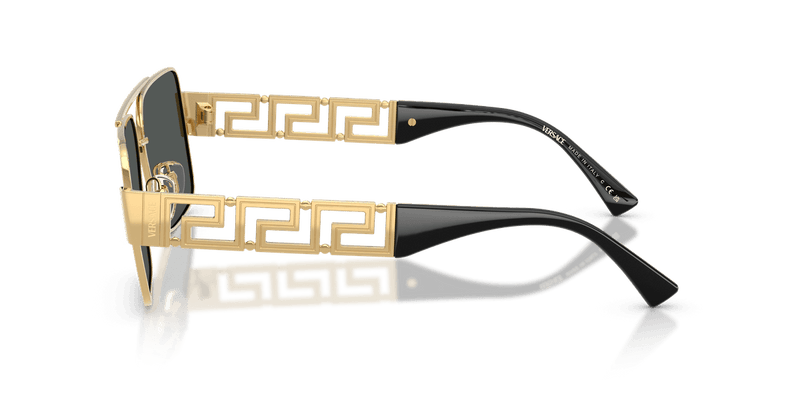 Versace VE2290 in Gold / Dark Grey (100287) - Temple Detail