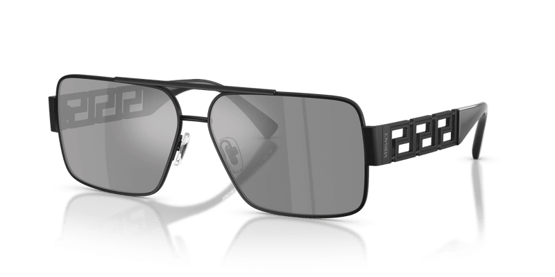 Versace VE2290 in Matte Black / Dark Grey Mirror Silver (12616G) - Alternate View