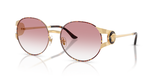 Gold Versace/Havana / Clear Gradient Pink (15253B)