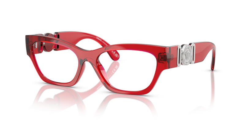 Versace VE3367U in Red Transparent / Demo Lens (5495) - Alternate View