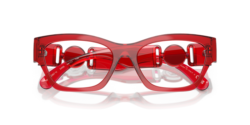 Versace VE3367U in Red Transparent / Demo Lens (5495) - Alternate View