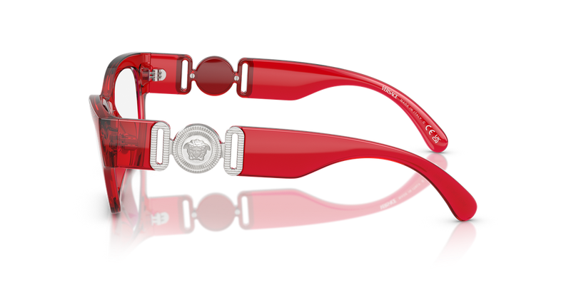 Versace VE3367U in Red Transparent / Demo Lens (5495) - Alternate View