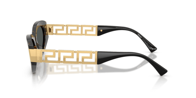 Versace VE4501 in Brown Tortoise / Dark Grey (552887) - Temple Detail