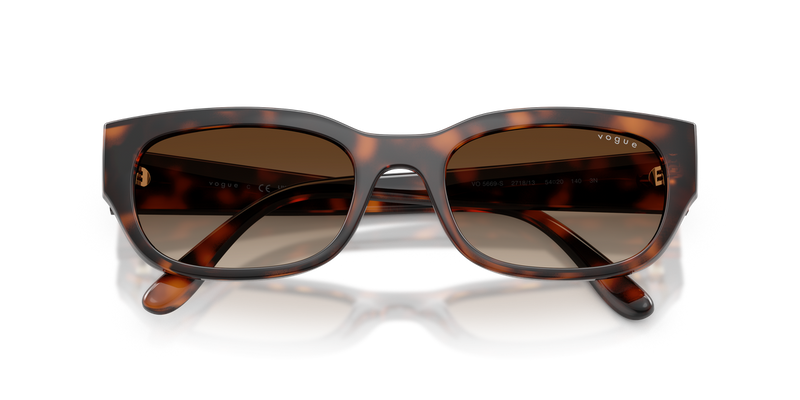 Vogue Eyewear VO5669S in Total Dark Havana / Gradient Brown (271813) - Side View