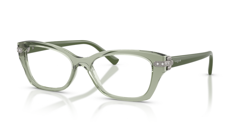 Vogue Eyewear VO5704B in Transparent Green / Demo Lens (3022) - Alternate View